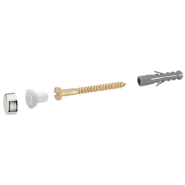 Fixations WC tirefonds 6x60 mm chevilles 8x40 mm x2