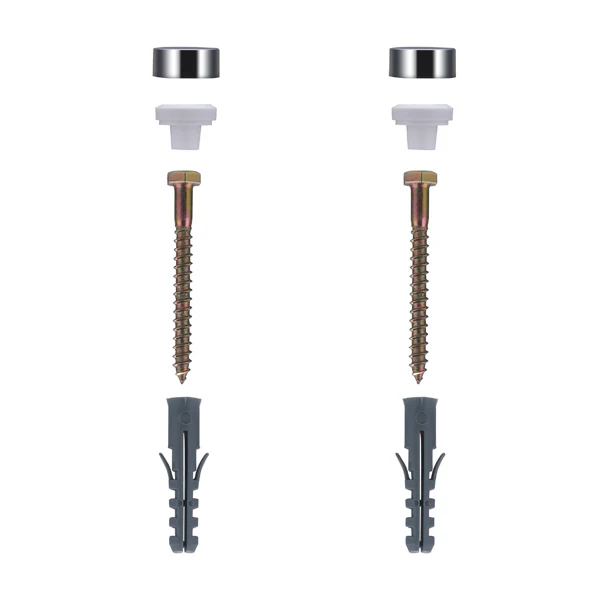 Fixations WC tirefonds 6x60 mm chevilles 8x40 mm x2 - Image 2