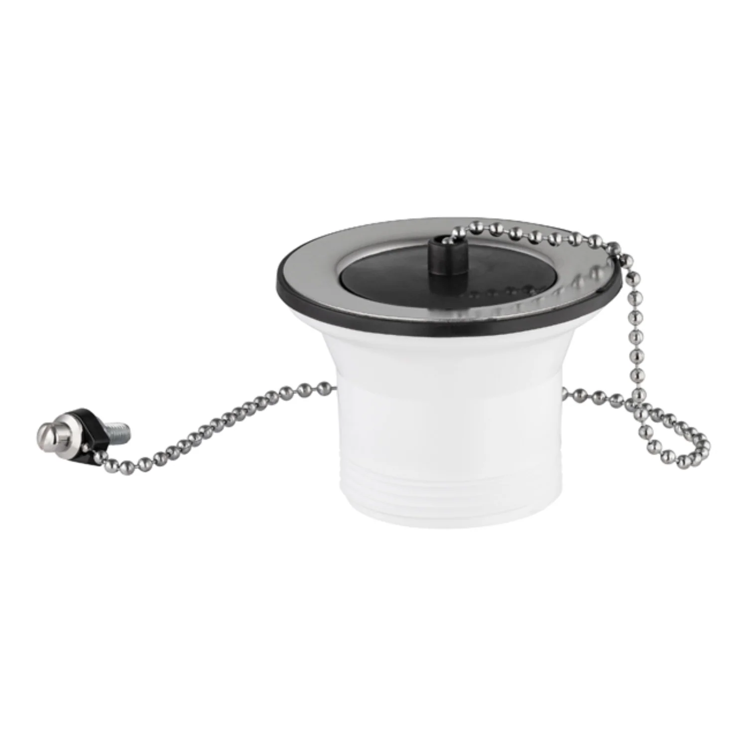 Bonde évier inox + bouchon