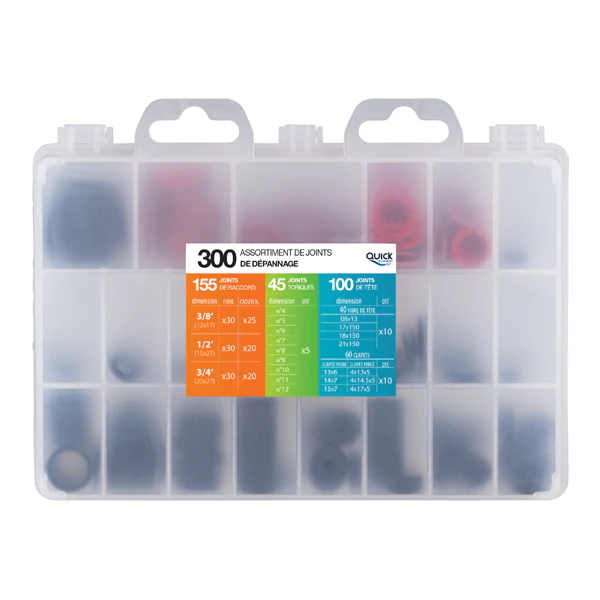 Coffret 300 joints de dépannage (fibre, caoutchouc, torique) - Image 4
