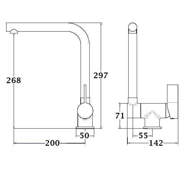 Mitigeur évier à bec basculant ESPERANZA inox brossé - Image 5