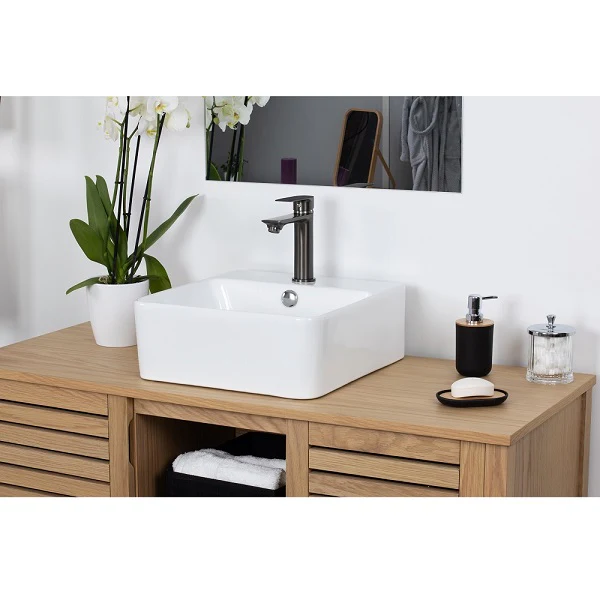 Mitigeur lavabo gris métal NYTIA - Image 3