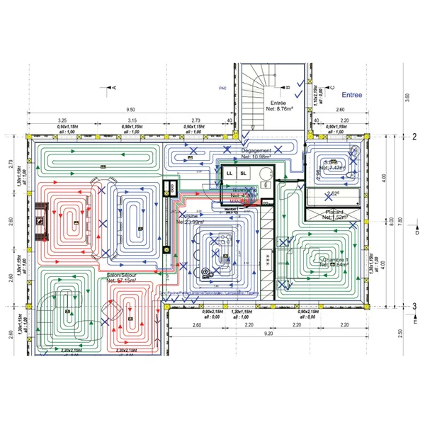 Plan de calepinage plancher chauffant