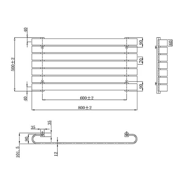 Radiateur horizontal anthracite LEMINA - Image 11