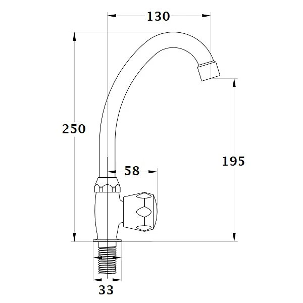 Robinet lave mains haut bec mobile BOURGET - Image 3