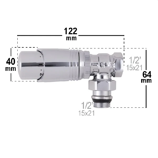 Robinet thermostatique chrome pour radiateur - Image 5